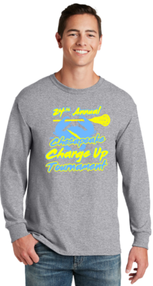 Charge UP Lax - Official Long Sleeve T Shirt - Grey