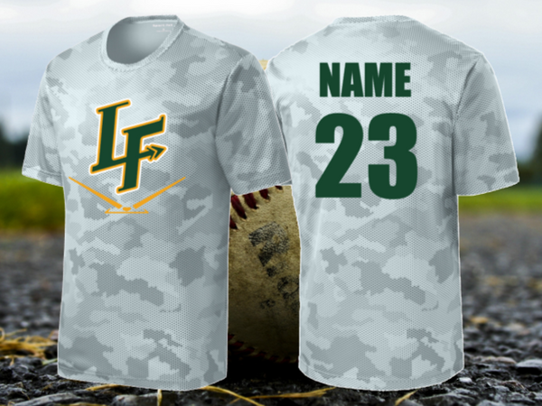 LF Baseball Official Camo Hex Short Sleeve Shirt Forest Green or Wh Crab Anchor Apparel