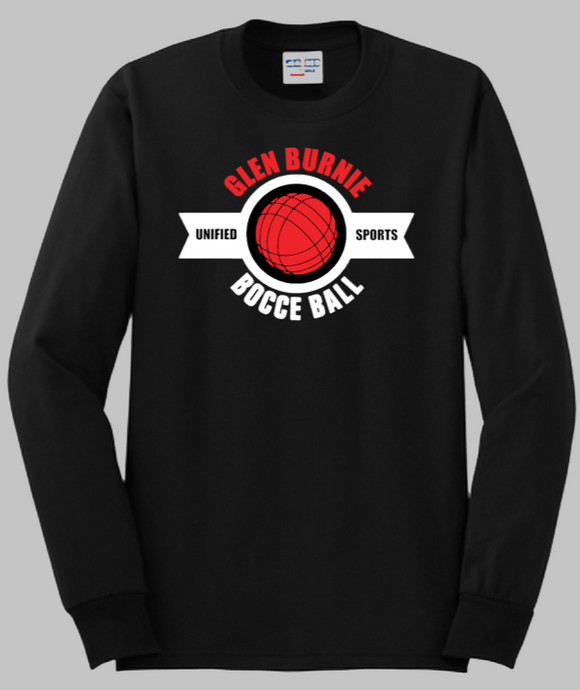 GB Unified - Unified Bocce Black Long Sleeve T Shirt (Cotton/Poly)