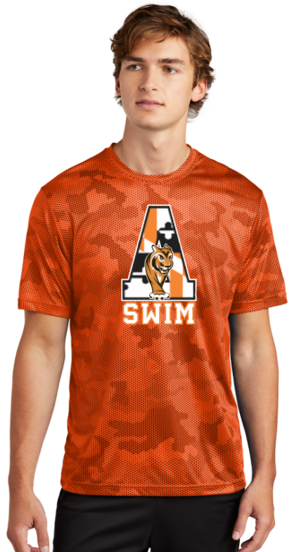 Andover Swim - Official Orange Camo Hex Short Sleeve Shirt