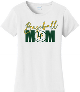 LF Baseball/Softball - Traditional Baseball Mom Short Sleeve T Shirt - White