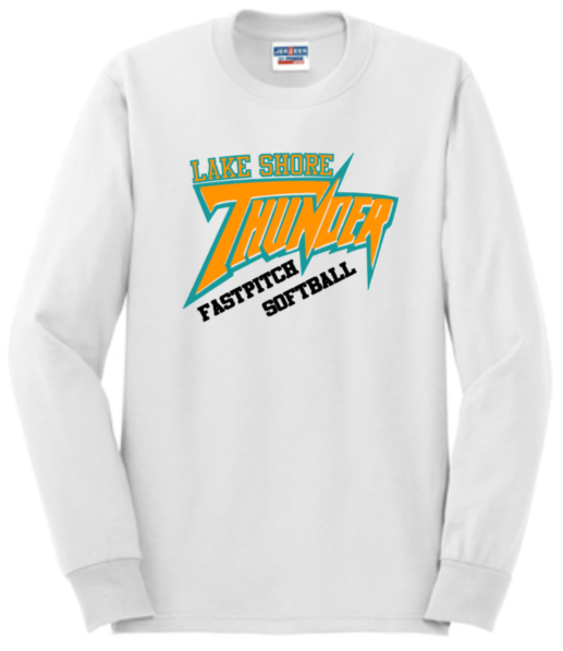 Lake Shore Softball - Thunder Long Sleeve Shirt (White/Black)