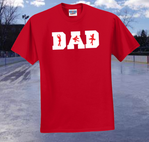 Figure Skating DAD Short Sleeve Shirt (Red)