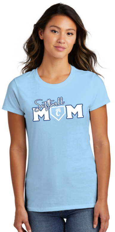 CHS Softball - Mom Short Sleeve T Shirt (White or Light Blue)