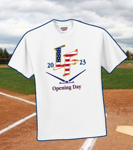 LF Baseball/Softball - OPENING DAY AMERICAN FLAG Official Short Sleeve T Shirt