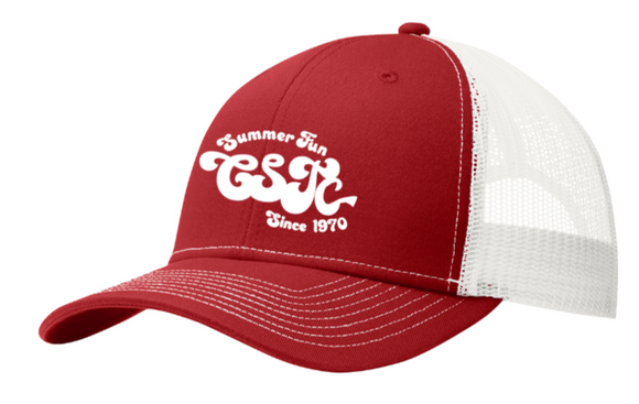 CSTC - Embroidered Red Trucker Snapback Hat (Red or Navy Blue)