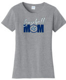LS Baseball - Traditional Baseball Mom Short Sleeve T Shirt - (Navy Blue or Grey)