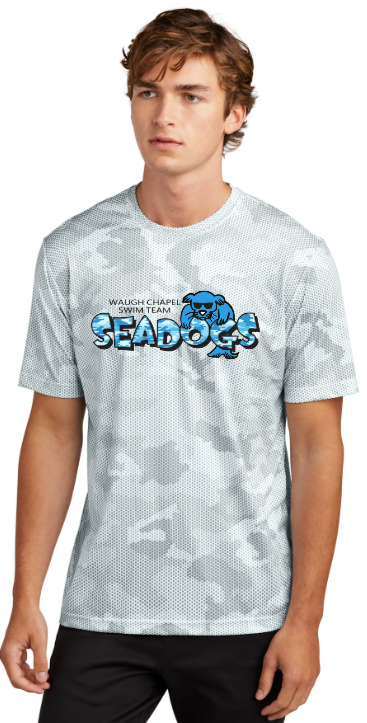 WC Seadogs Swim - Camo Logo Iron Camo Hex Short Sleeve Shirt