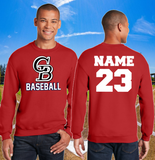 GB Baseball - Classic GB Baseball Crewneck Sweatshirt (Red/Black/White)