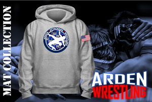 Arden Wrestling - Sports Grey Hoodie Blue Circle Logo