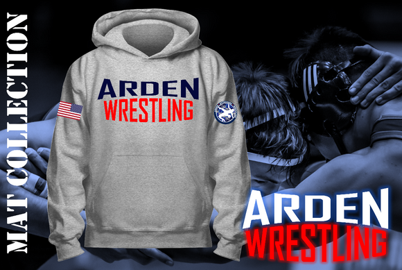 Arden Wrestling - Sports Grey Hoodie Letter Logo