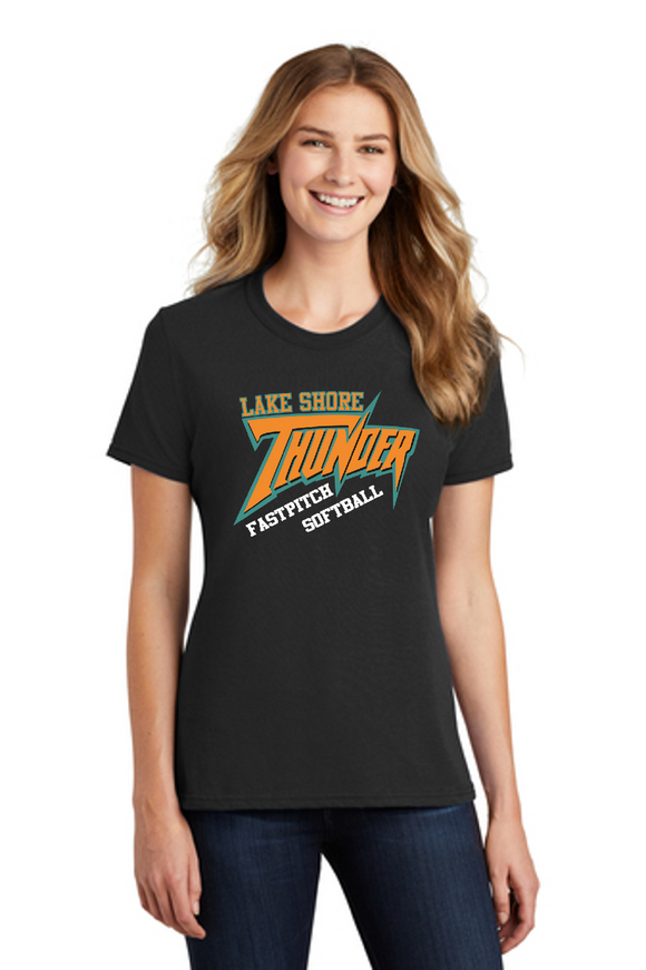 Lake Shore Softball - Thunder Official Lady Short Sleeve Shirt (Black / White)