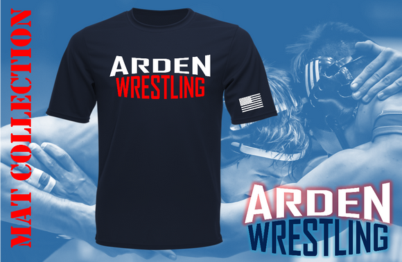 Arden Wrestling - Navy Blue - Letter - Short Sleeve T Shirt