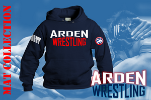 Arden Wrestling - Navy Blue Hoodie Letter Logo