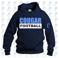 Cougars - Navy Blue Cougar Football Hoodie Sweatshirt (Adult & Youth)