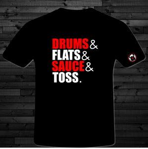 Drums & Flats & Sauce & Toss - Short Sleeve T Shirt (Men & Lady Cuts)
